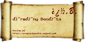 Örmény Benáta névjegykártya
